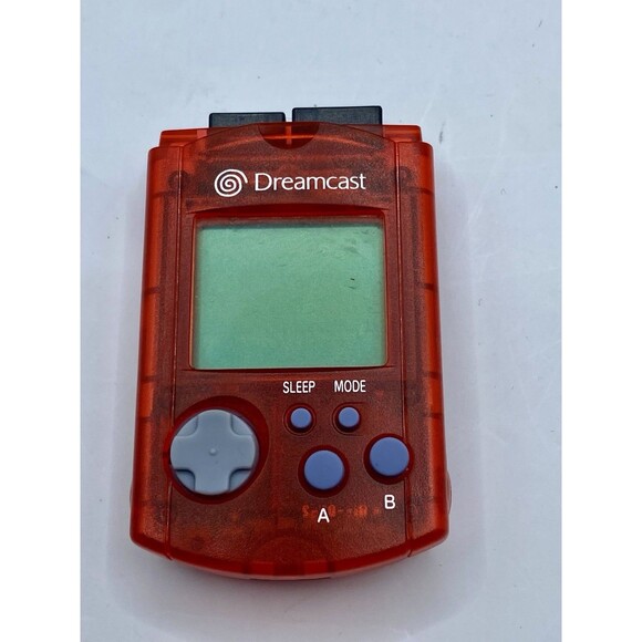 Official Sega Dreamcast Clear Red VMU HKT-7000 Memory Card /w New Batteries